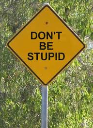 do not be stupid